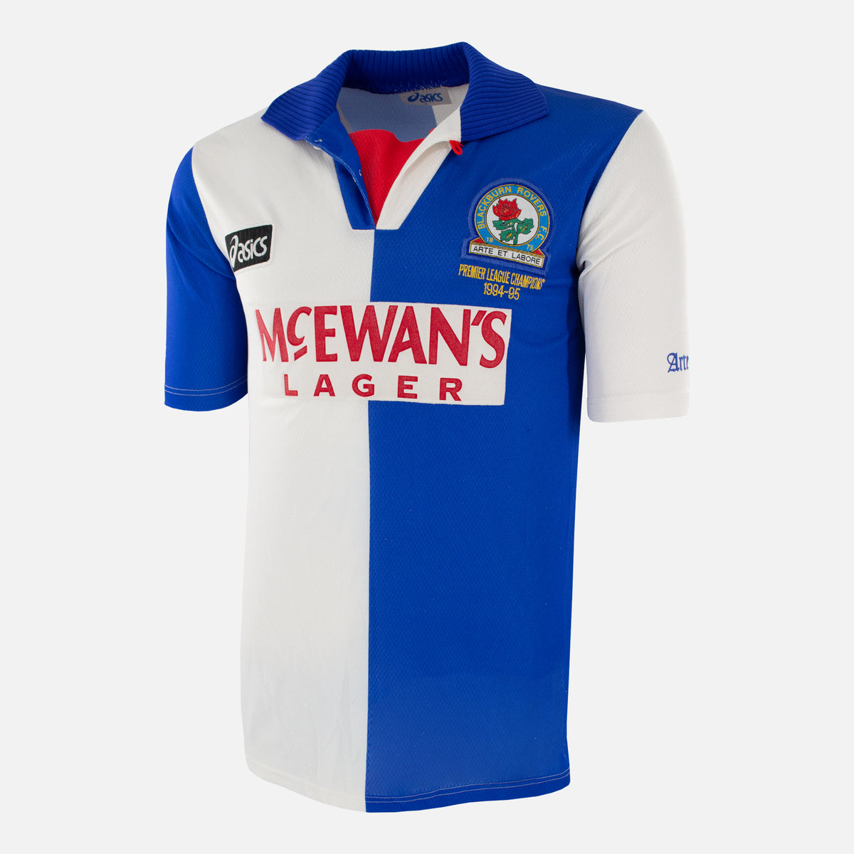 1994-95 Blackburn Rovers Shirt Home Champions embroidery [Good] S — Verified official Blackburn Rovers shirt, condition graded | The Vault