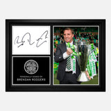 Framed Brendan Rodgers Signed Celtic Photo Montage [A4]