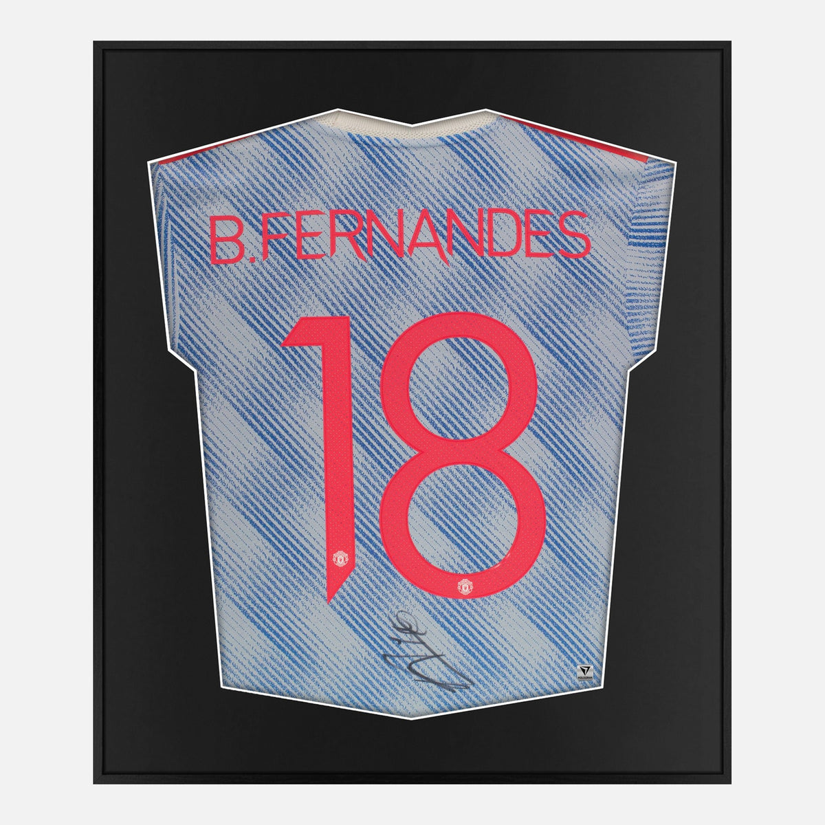 Framed Bruno Fernandes Signed Manchester United Kit [Lite] — Authentic signature with NFC and COA | The Vault