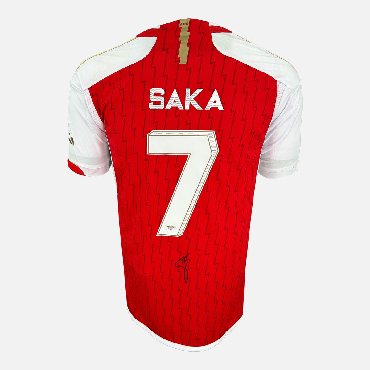 Bukayo Saka Signed Arsenal Shirt 2023-24 Home Cup [7] — Arsenal signed shirt from the 2023 to 2024 season | The Vault