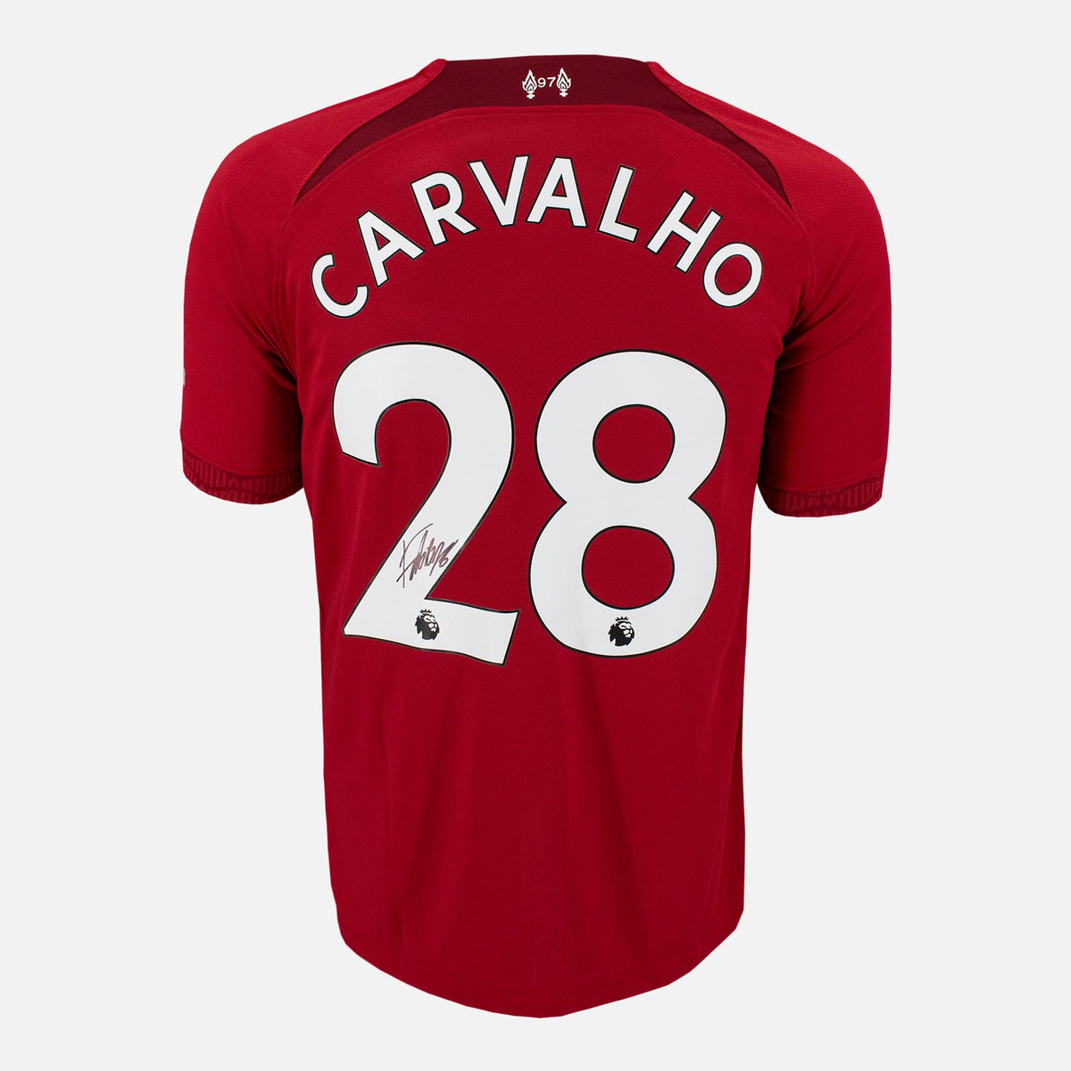 Fábio Carvalho Signed Liverpool Shirt 2022-23 Home [28] — Liverpool signed shirt from the 2022 to 2023 season | The Vault