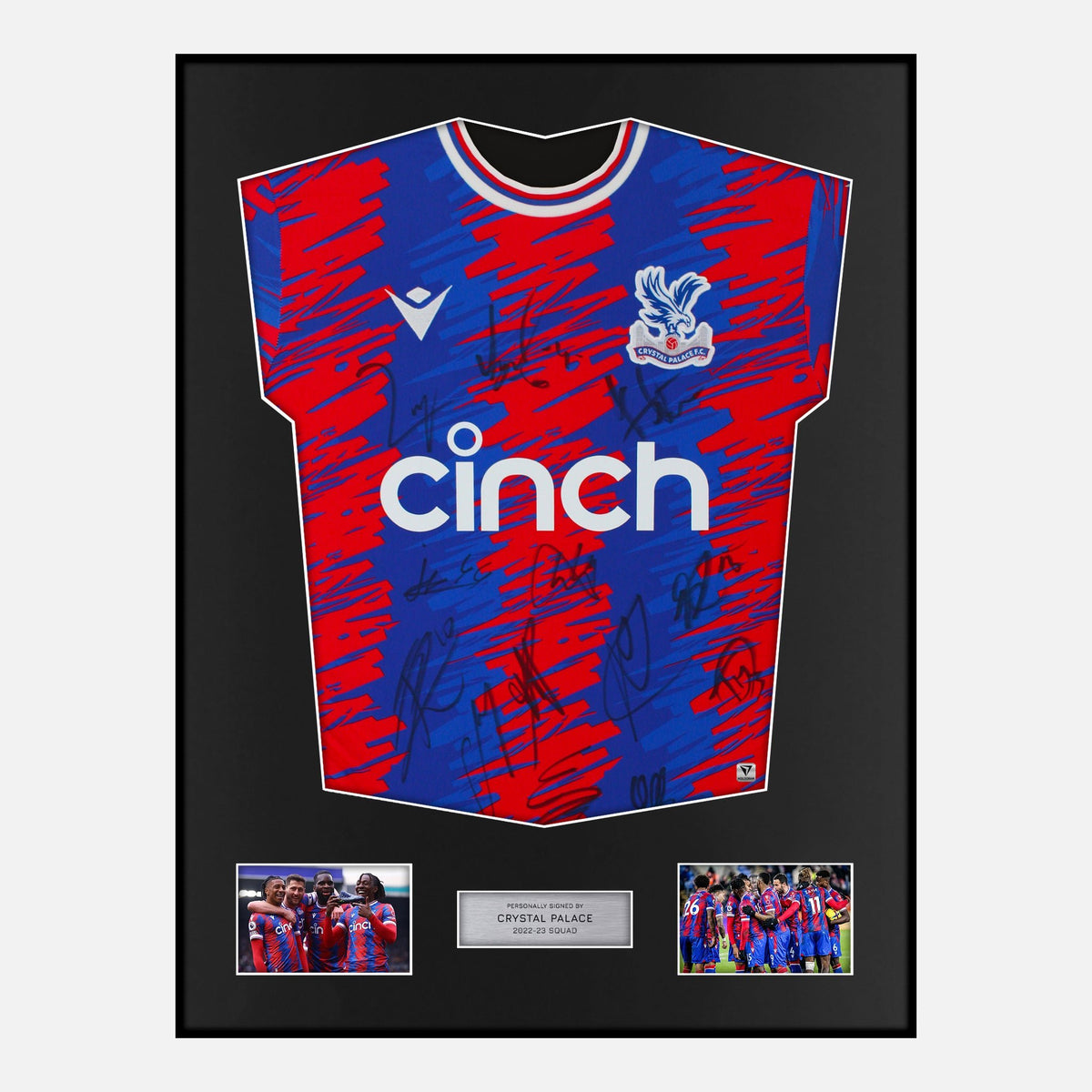 Framed Squad Signed Crystal Palace Shirt 2022-23 Home [Classic] — Verified autograph with NFC and certificate | The Vault