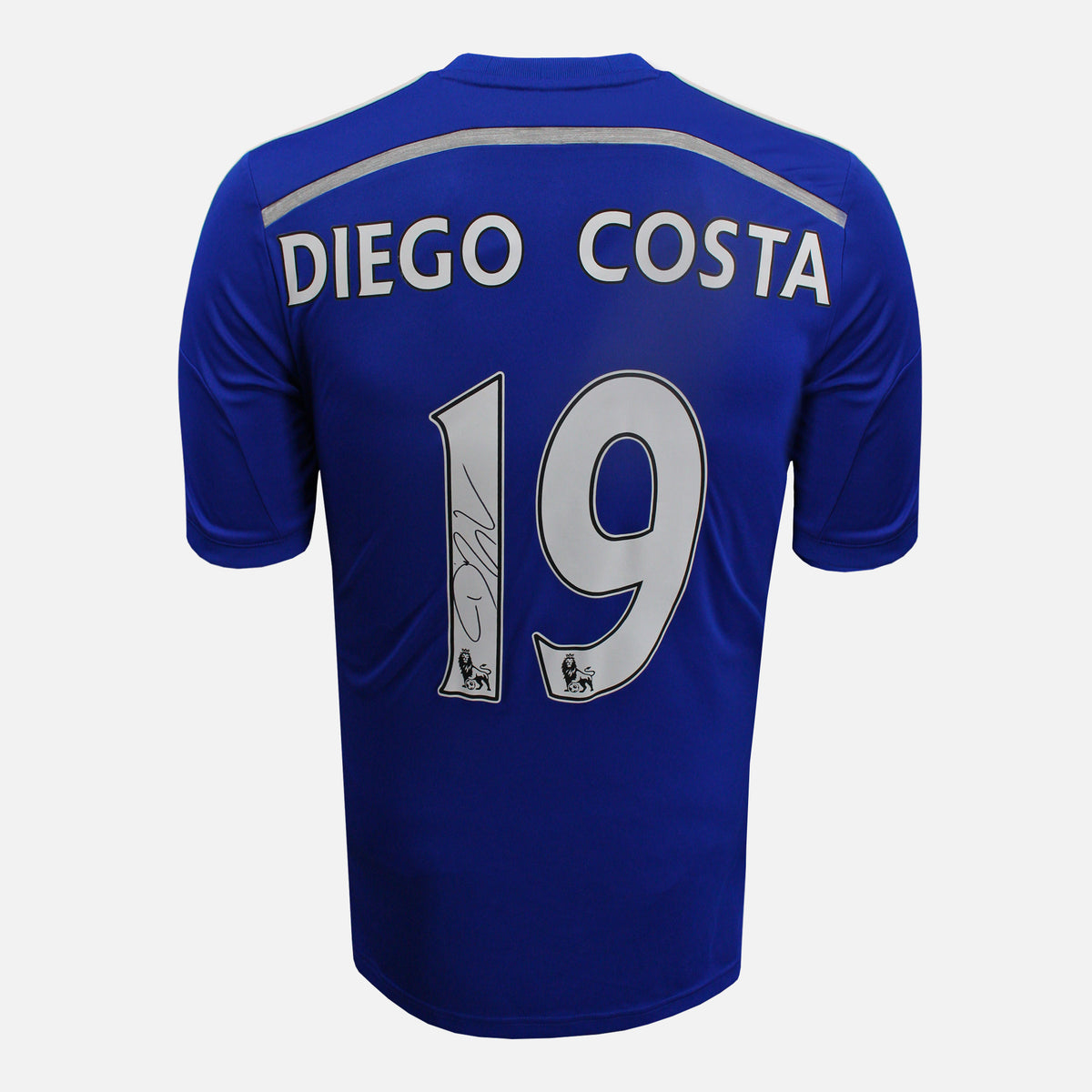 Diego Costa Signed Chelsea Shirt 2014-15 Home [19] — Chelsea signed shirt from the 2014 to 2015 season | The Vault
