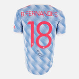 Bruno Fernandes Signed Manchester United Away Shirt 2021-22 Authentic Player Jersey