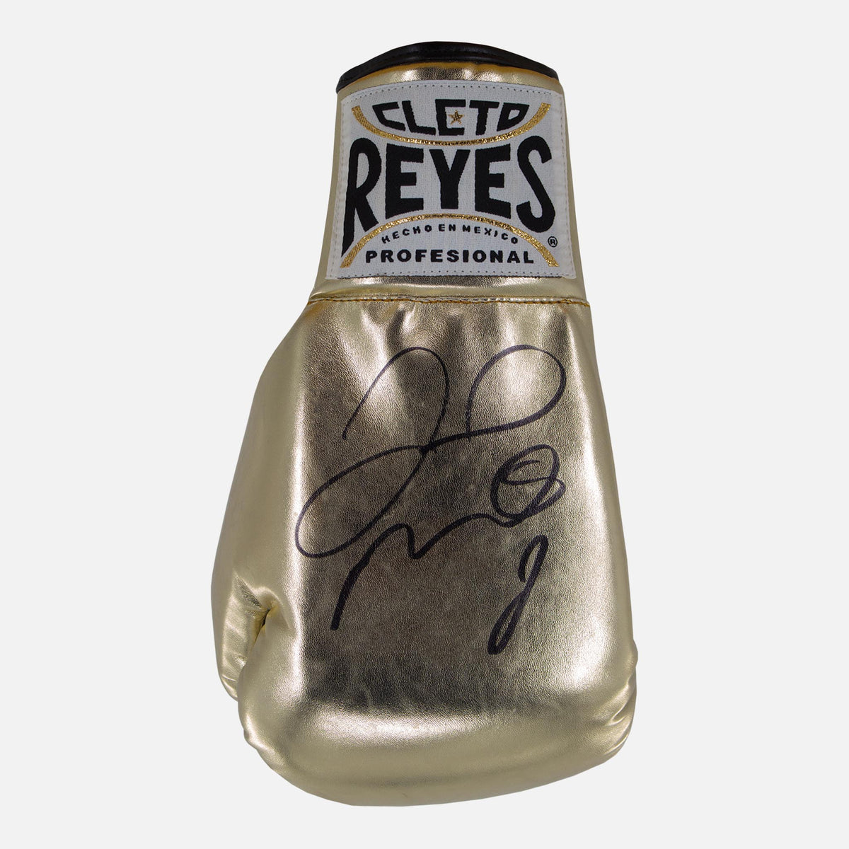 Floyd Mayweather Signed Gold Boxing Glove [Reyes] — Signed glove care and display | The Vault