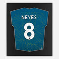 Framed Ruben Neves Signed Shirt, Wolverhampton, Away [Lite]
