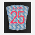Framed Sancho Signed Manchester United Shirt, Blue Adidas Away [Lite]
