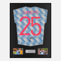 Framed Jadon Sancho Signed Manchester United Shirt 2021-22 Away [Classic]