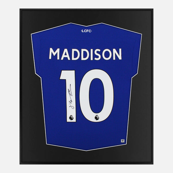 Framed James Maddison Signed Leicester City Shirt 2022-23 Home [Mini]