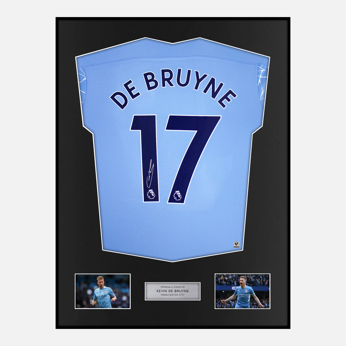 Framed Kevin De Bruyne Signed Manchester City Shirt 2020-21 Home [Classic] — Verified autograph with NFC and certificate | The Vault