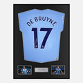 Framed Kevin De Bruyne Signed Manchester City Shirt 2020-21 Home [Classic]