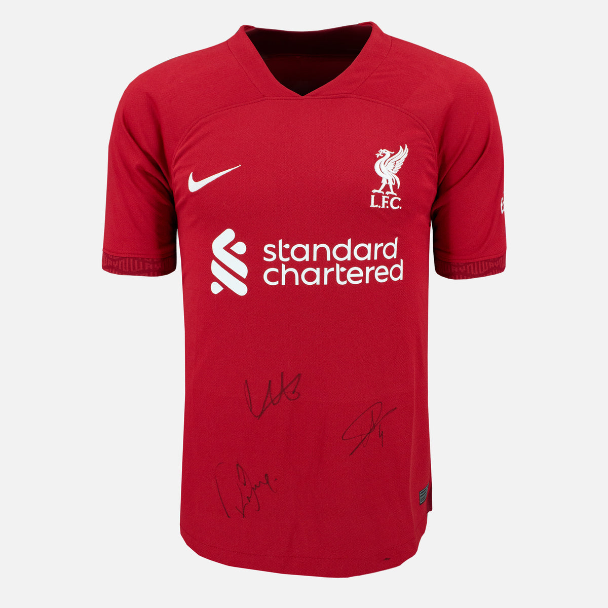 Squad Signed Liverpool Shirt 2022-23 Home [4 Autographs] — Liverpool signed shirt from the 2022 to 2023 season | The Vault