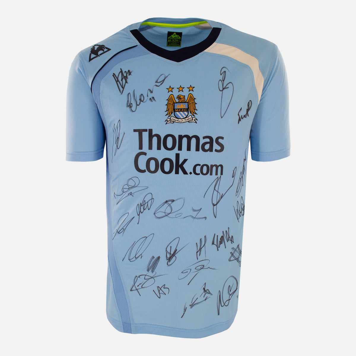 Squad Signed Manchester City Shirt 2008-09 Home [23 Autographs] — Manchester City signed shirt from the 2008 to 2009 season | The Vault