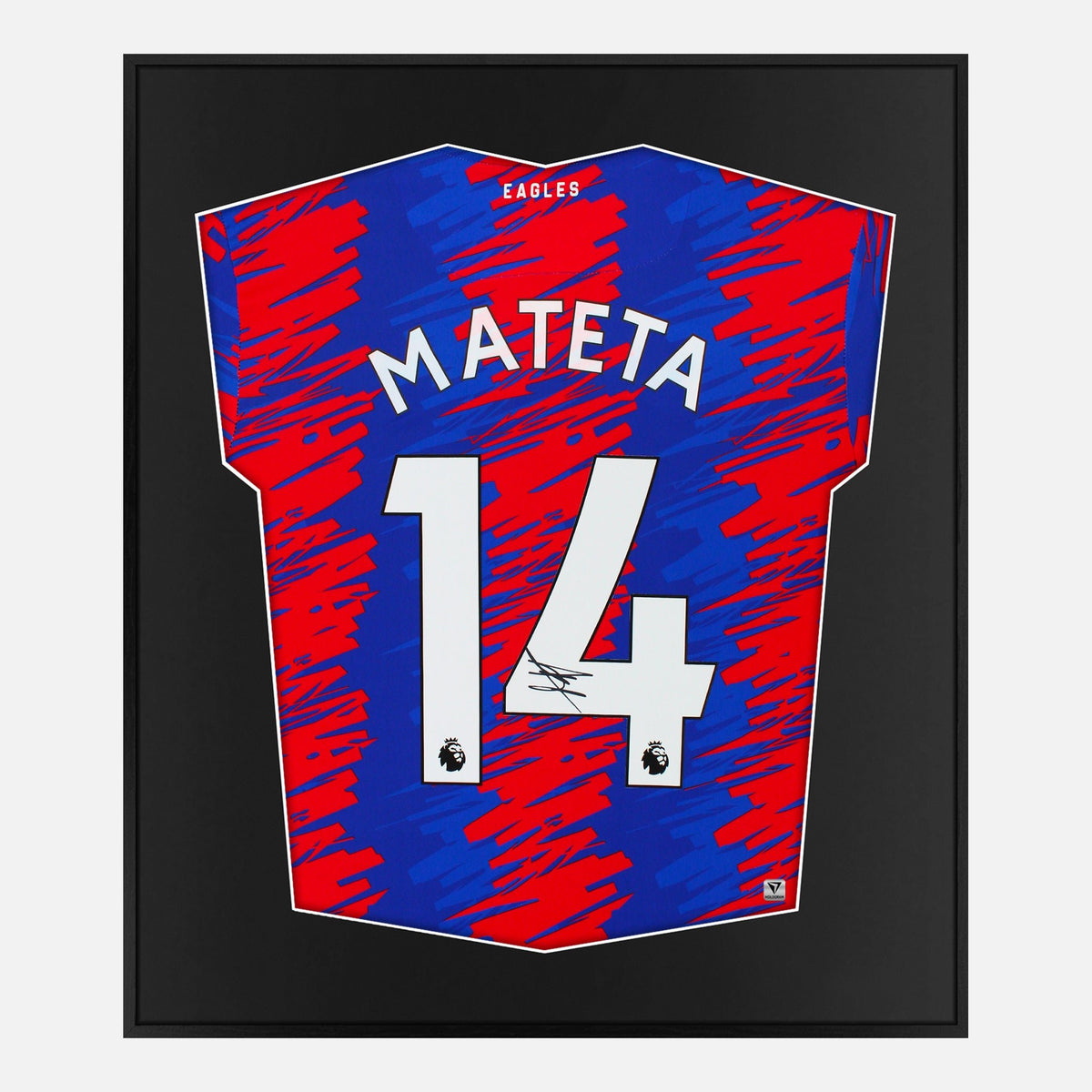 Framed Mateta Signed Shirt, Crystal Palace Home [Lite] — Authentic signature with NFC and COA | The Vault