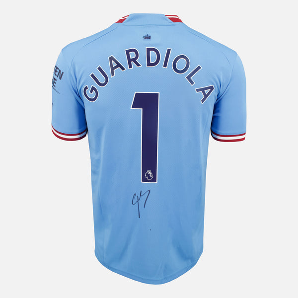 Pep Guardiola Signed Man City Shirt