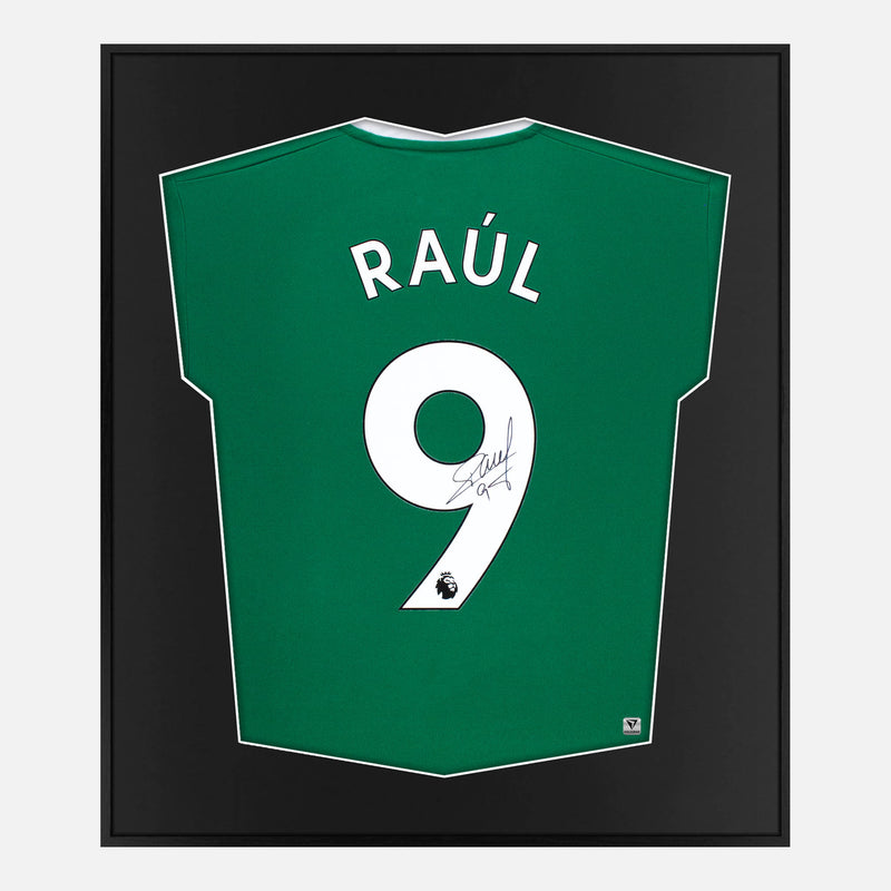 Framed Raul Jimenez Signed Wolves Shirt, Third Green [Mini]