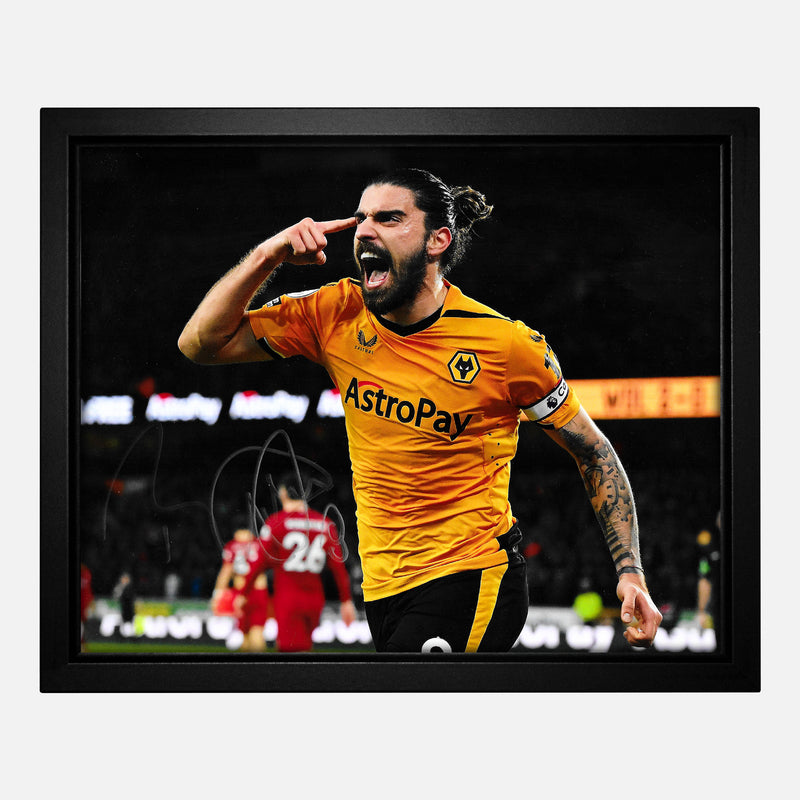 Framed Rúben Neves Signed Wolves Photo