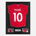 Framed Sadio Mane Signed Liverpool Shirt 2021-22 Home [Classic]