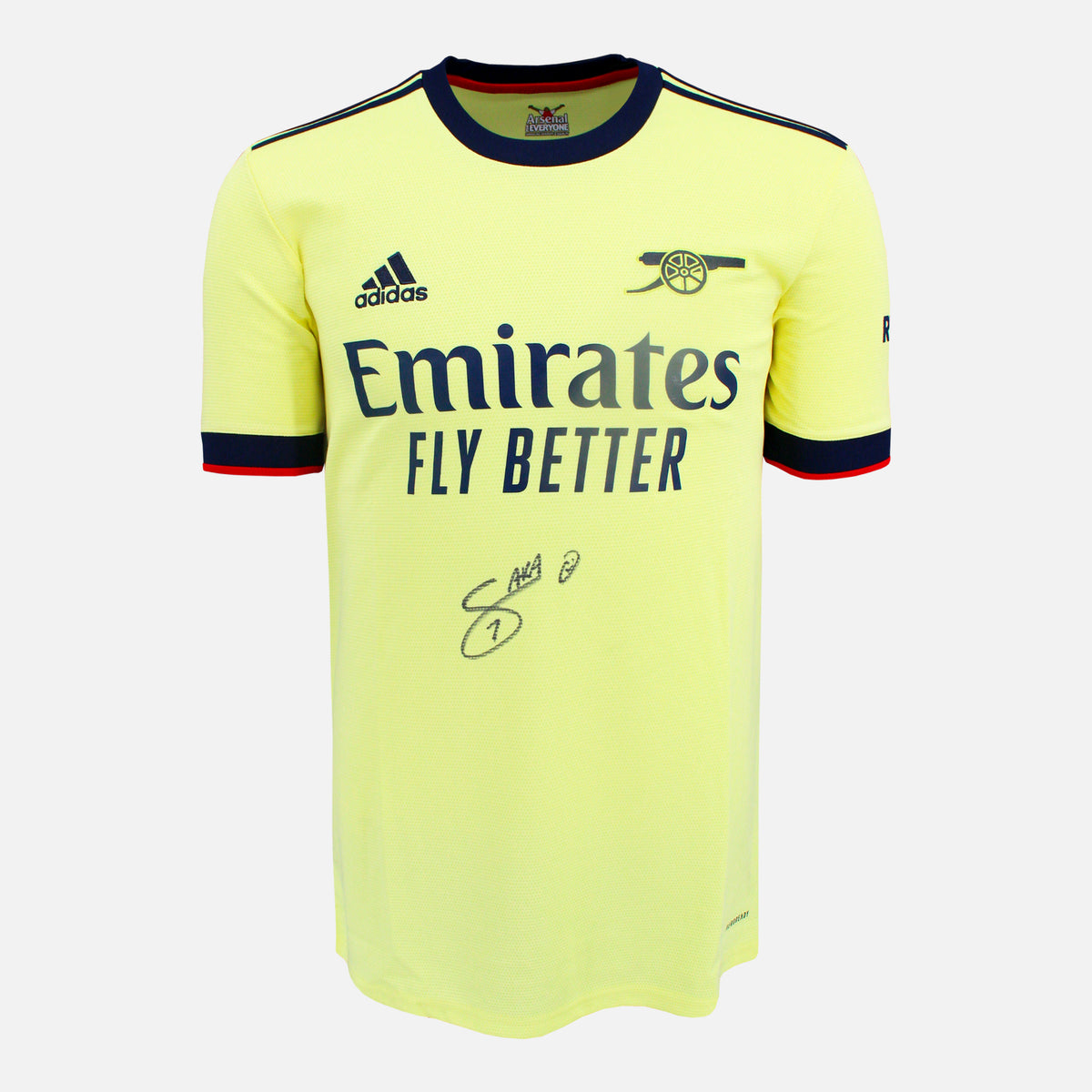 Bukayo Saka Signed Arsenal Shirt 2021-22 Away [Front] — Arsenal signed shirt from the 2021 to 2022 season | The Vault