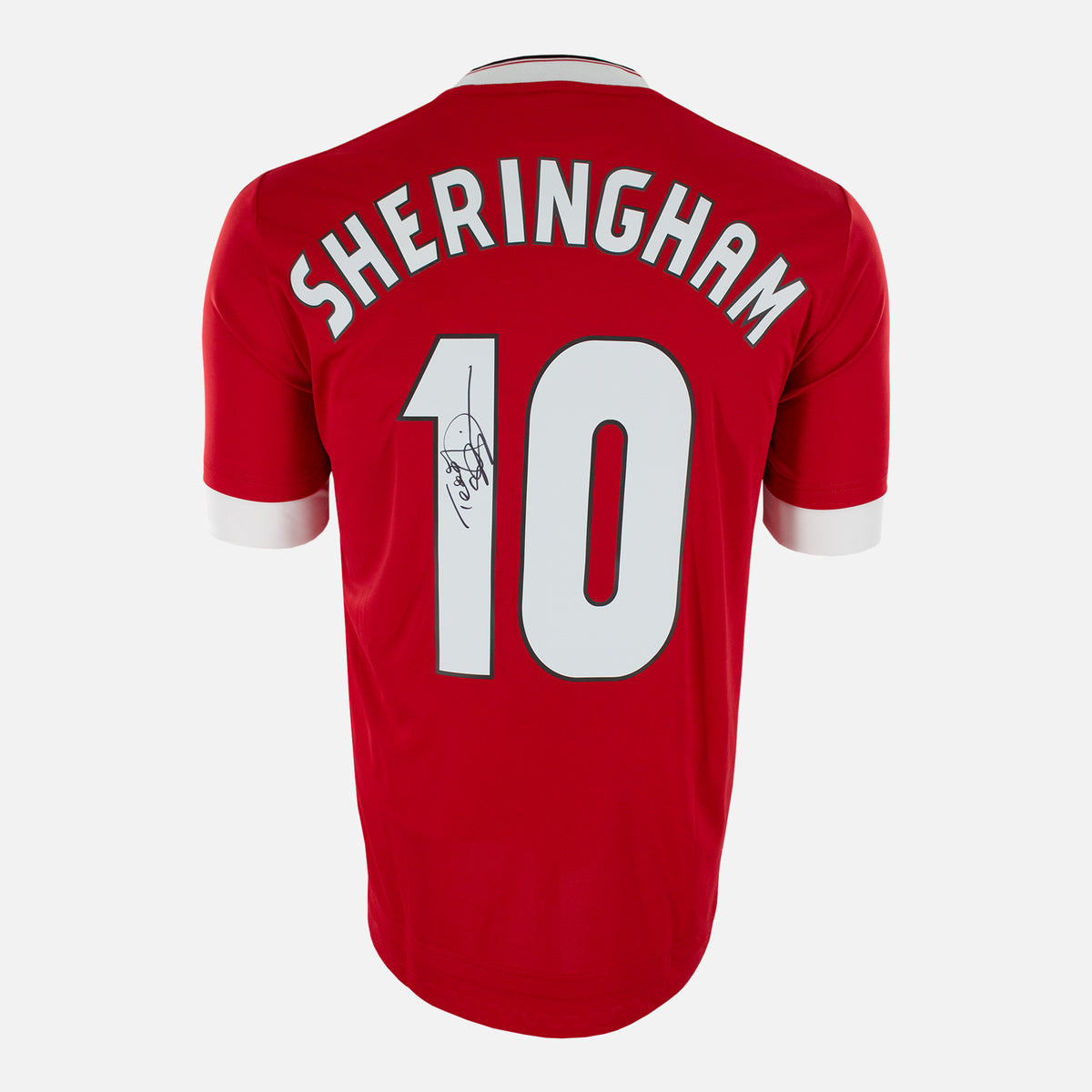 Teddy Sheringham Signed Manchester United Shirt 2015-16 Home [10] — Manchester United signed shirt from the 2015 to 2016 season | The Vault