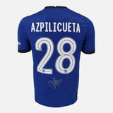 Framed Azpilicueta Signed Chelsea Shirt, Home Blue 2020-21 [Mini]