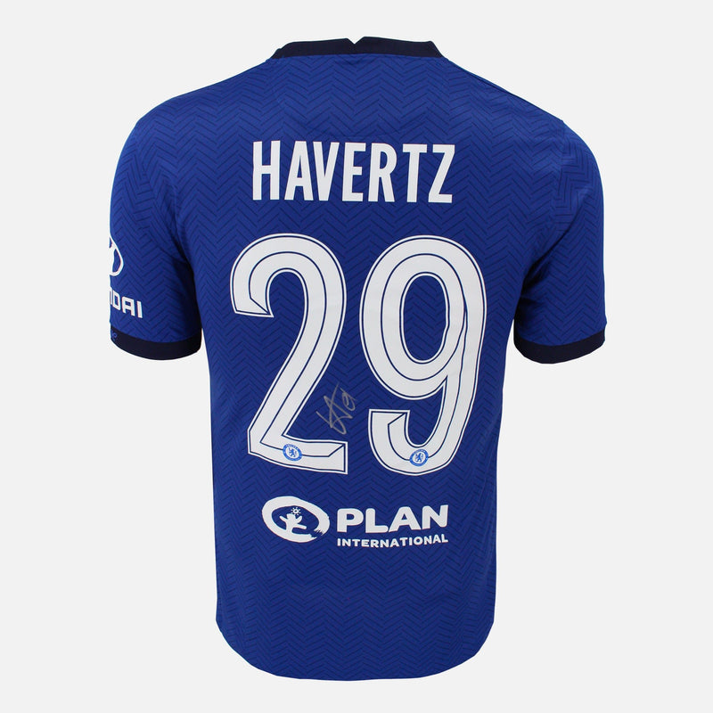 Framed Kai Havertz Signed Chelsea Shirt 2021 CL Winners [Modern]