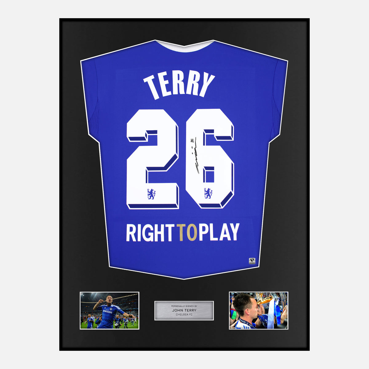 Framed John Terry Signed Chelsea Shirt 2012 CL Final [Classic] — Verified autograph with NFC and certificate | The Vault