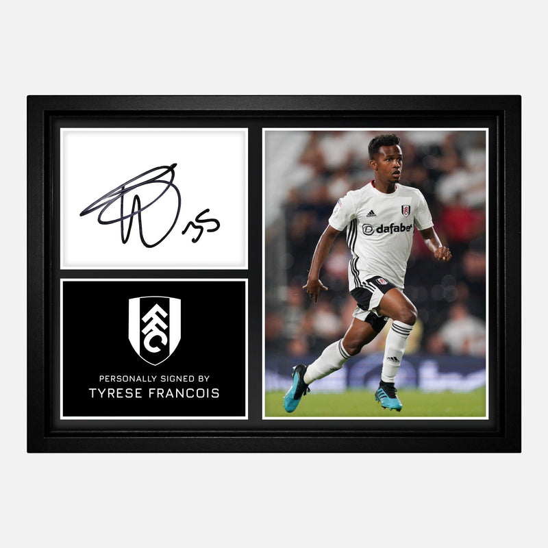 Framed Tyrese Francois Signed Fulham Photo Montage [A4]