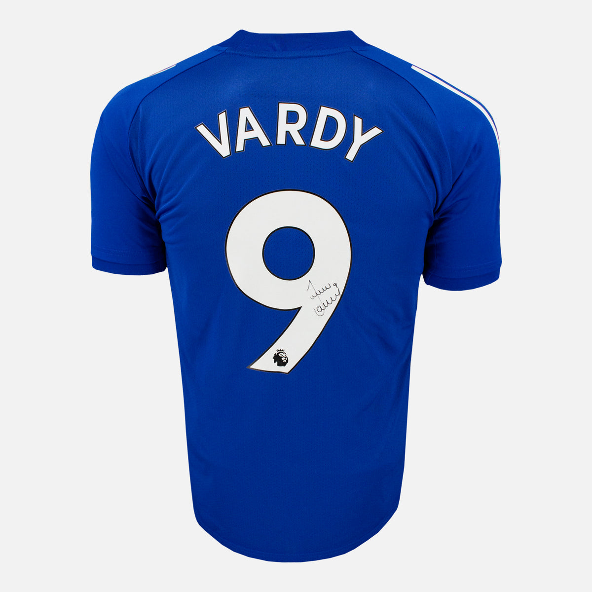 Jamie Vardy Signed Leicester City Shirt Home/Training [9] — Leicester City signed shirt from the 2019 to 2020 season | The Vault