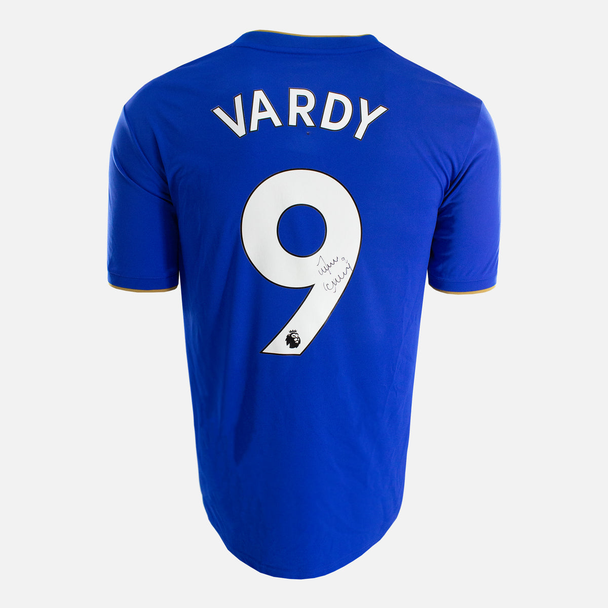 Jamie Vardy Signed Leicester City Shirt 2018-19 Home [9] — Leicester City signed shirt from the 2018 to 2019 season | The Vault