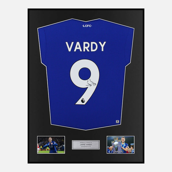 Framed Jamie Vardy Signed Leicester City Shirt 2022-23 Home [Modern]