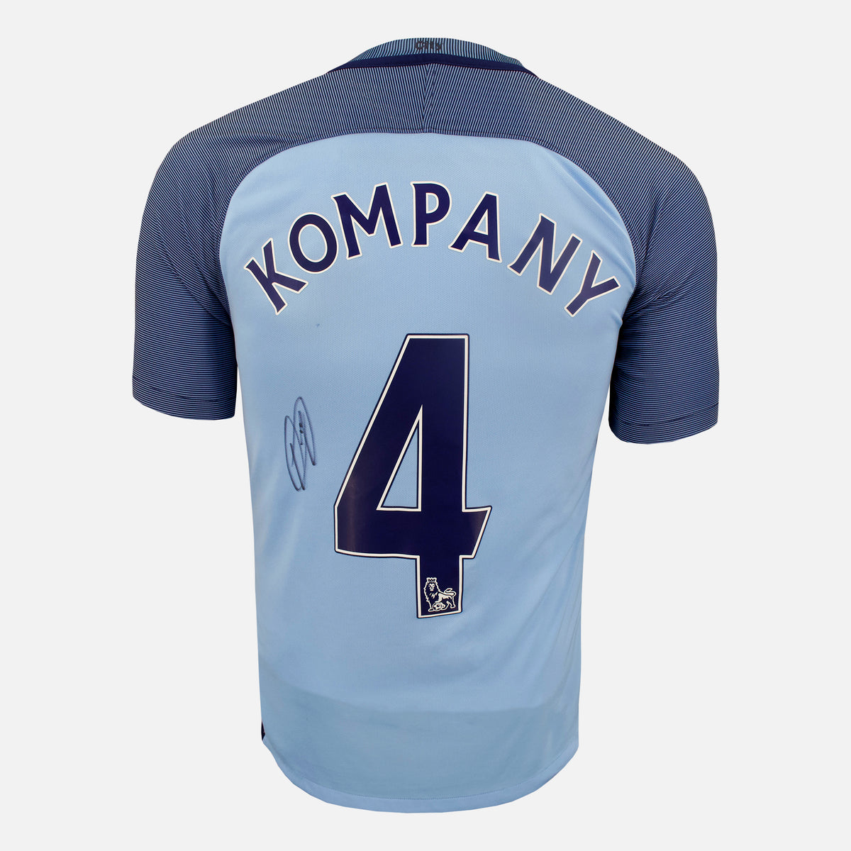 Vincent Kompany Signed Manchester City Shirt 2016-17 Home [4] — Manchester City signed shirt from the 2016 to 2017 season | The Vault