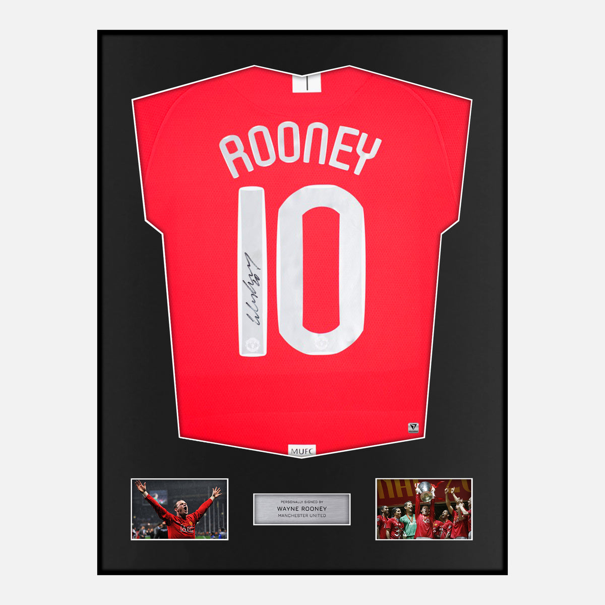 Framed Wayne Rooney Signed Manchester United Shirt 2008 Final [Classic] — Verified autograph with NFC and certificate | The Vault