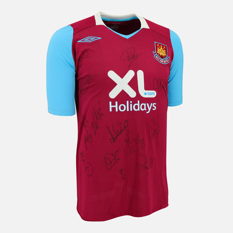 Squad Signed West Ham United Shirt 2008-09 Home [14 Autographs]