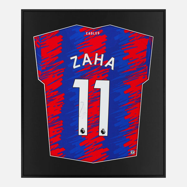 Framed Wilfried Zaha Signed Crystal Palace Shirt 2022-23 Home [Mini]