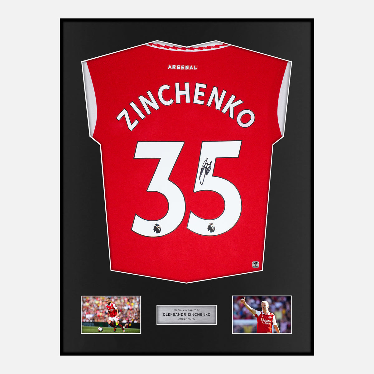 Framed Oleksandr Zinchenko Signed Arsenal Shirt 2022-23 Home [Classic] — Verified autograph with NFC and certificate | The Vault