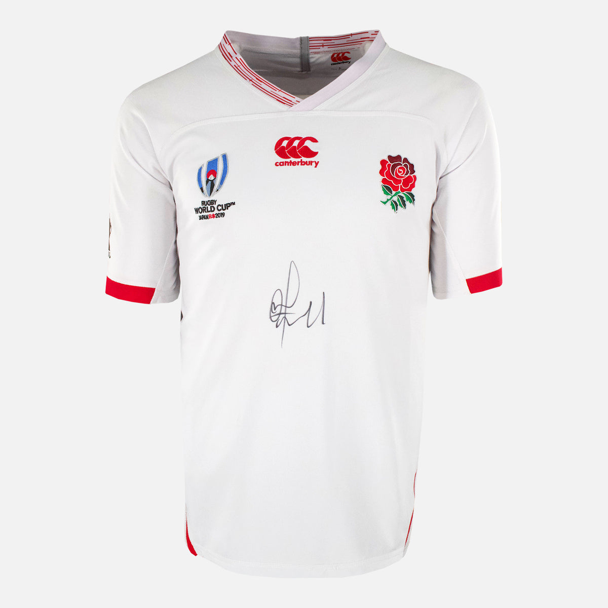 Owen Farrell Signed England Rugby Shirt 2019 World Cup Home [Front] — England Rugby signed shirt from the 2019 season | The Vault